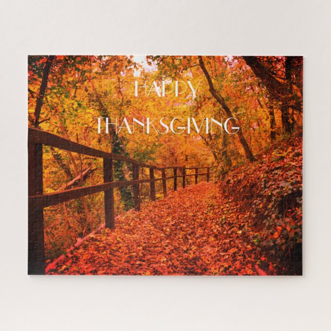 Herbst Moderne Thanksgiving-Blätter Orange Jigs (Horizontal)