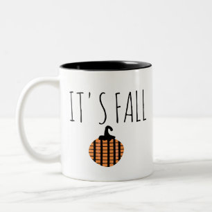 Herbst Moderner Gestreifter Kürbis Halloween Zweifarbige Tasse