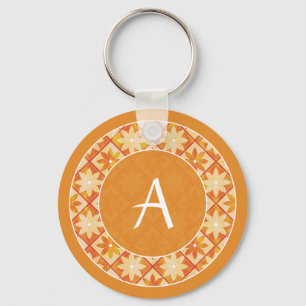 Herbst-Monogramm-dekorativer Schlüsselanhänger