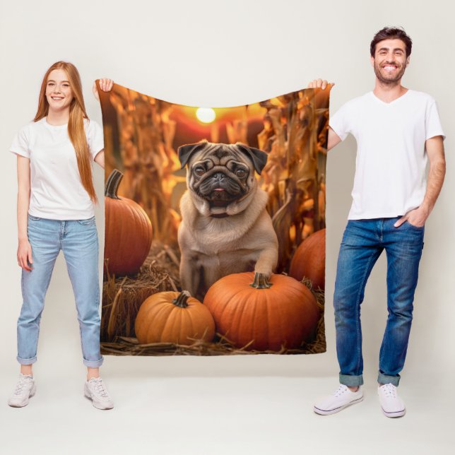 Herbst-Mops Fleecedecke (Beispiel)