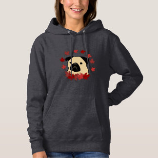 Herbst-Mops mit Blätter, Pumpkins und Sonnenblumen Hoodie