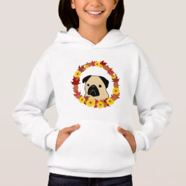 Herbst-Mops mit Blätter, Pumpkins und Sonnenblumen Hoodie