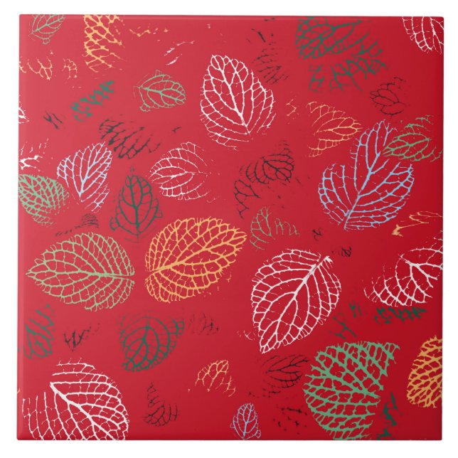 Herbst, Muster der Blätter Fliese (Vorderseite)