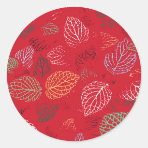 Herbst, Muster der Blätter Runder Aufkleber