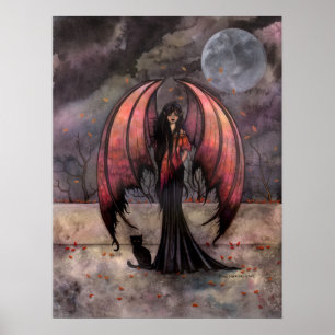 Herbst-Mystik-Gothic-Fairy-Fantasy-Artposter Poster