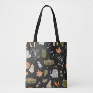 Herbst nahtlos Muster mit gemütlichen Naturelement Tasche