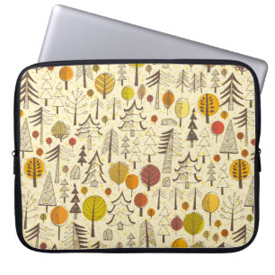 Herbst. Nahtloses Muster mit Wald, Herbstbacken Laptopschutzhülle