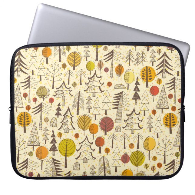 Herbst. Nahtloses Muster mit Wald, Herbstbacken Laptopschutzhülle (Vorderseite)