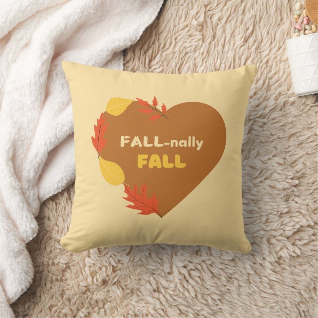 Herbst-Nally Herbst Text Herbst Ocher Herzkomfort Kissen (Decke)