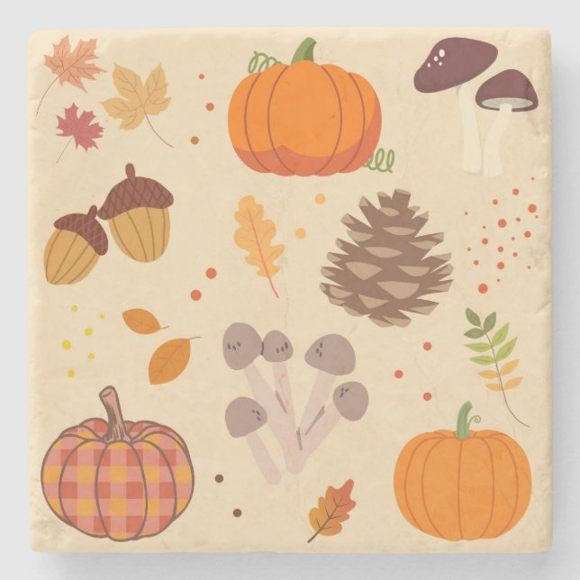  Herbst Natur Steinuntersetzer (Vorderseite)