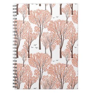 Herbst Natur Wildtiere nahtlos Muster Herbst Bäume Notizblock