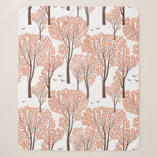 Herbst Natur Wildtiere nahtlos Muster Herbst Bäume Sherpadecke