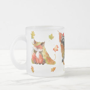 Herbst Niedliche Tiere Clipart Mattglastasse