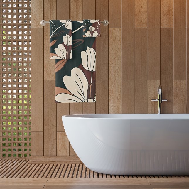 Herbst-Noir-Blüten Badhandtuch Set (Von Creator hochgeladen)