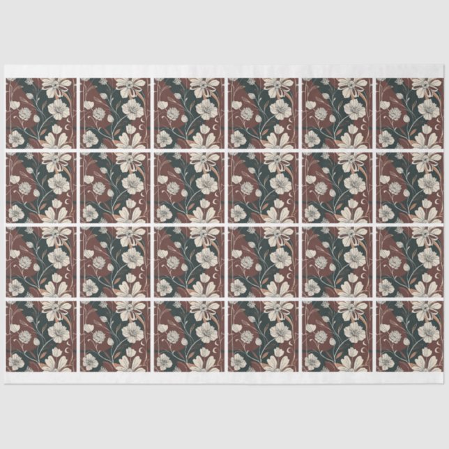 Herbst Noir-Blüten geteufelt Seidenpapier (Vorderseite)