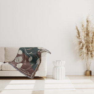 Herbst Noir Blüten Throw Blanket Decke