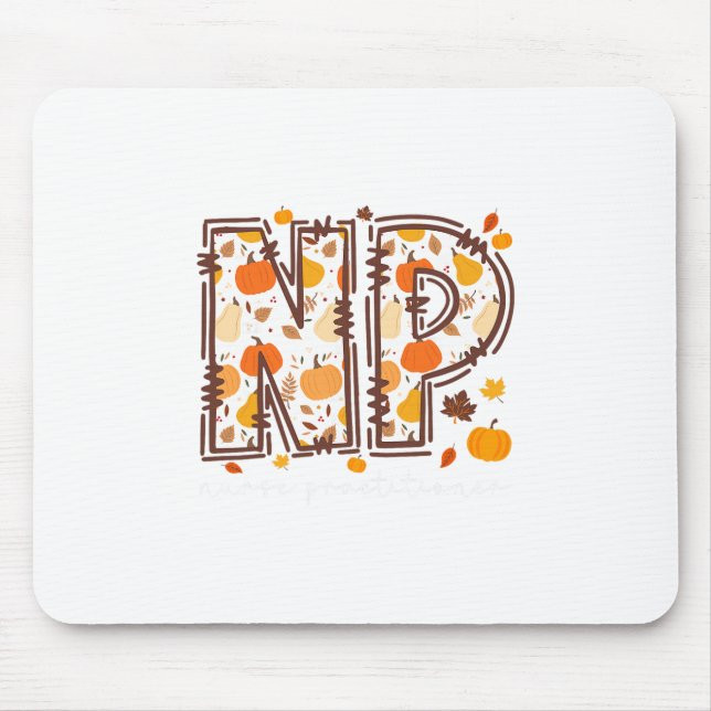 Herbst Np Nurse Practitioner Kürbis Herbst Thanksg Mousepad (Vorne)