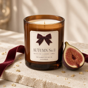 Herbst Nr. 11 Burgunder Samtschleife Benutzerdefin Quadratischer Aufkleber