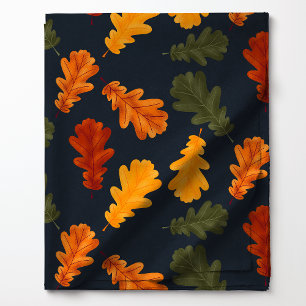 Herbst-Oak-Blätter über Navy Blue Muster Stoff