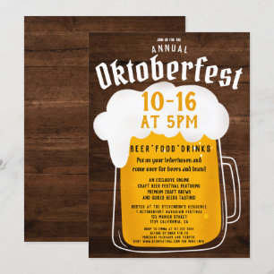 Herbst Oktoberfest Bierfestival Party Bayern Einladung