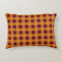 Herbst Orange Burgund Kariertes Muster