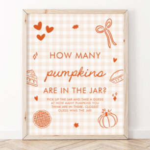 Herbst Orange Cutie Pie Errate wie viele Kürbisse  Poster