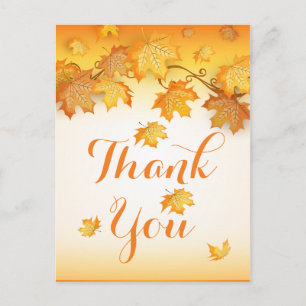 Herbst Orange Danke Ihnen Herbstblätter Hochzeit Postkarte