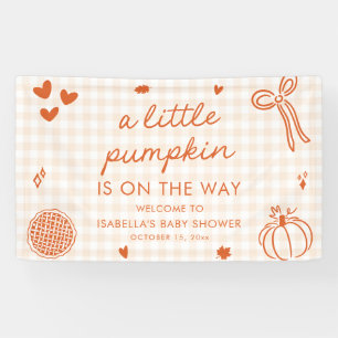 Herbst Orange Ein Kleiner Kürbis Baby Shower Willk Banner