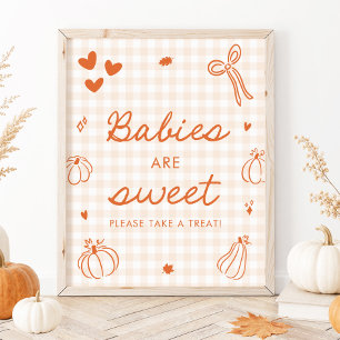 Herbst Orange Ein Kleiner Kürbis Babys sind Süß Poster