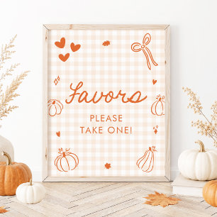 Herbst Orange Ein Kleiner Kürbis Geschenke Schild