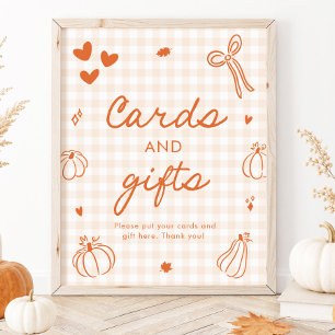 Herbst Orange Ein Kleiner Kürbis Karten und Gesche Poster