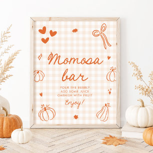 Herbst Orange Ein Kleiner Kürbis Momosa Bar Schild