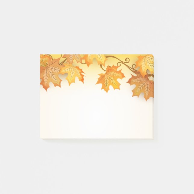 Herbst Orange Fall Rustikales Land Post-it Klebezettel (Vorderseite)