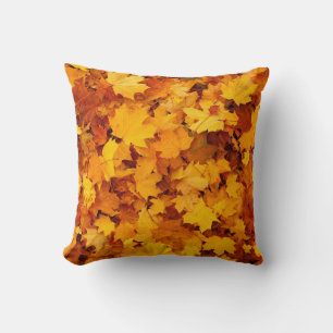 Herbst Orange Gelb Braun Ahornblätter  Kissen