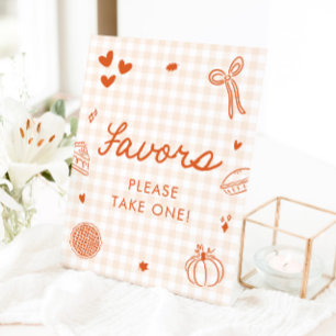 Herbst Orange Gingham Cutie Pie Geschenke Schild