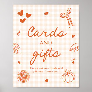 Herbst Orange Gingham Cutie Pie Karten und Geschen Poster