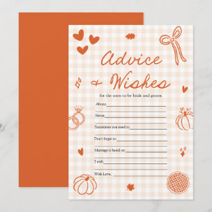 Herbst Orange Gingham Rat und Wünsche Spiel Einladung