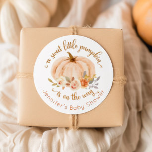 Herbst orange goldener kleiner Kürbis-Baby-Party Runder Aufkleber