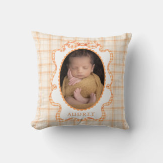 Herbst Orange Kariert Baby Foto Kissen