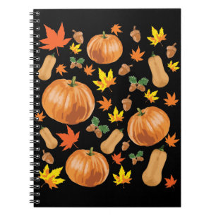 Herbst Orange Pumpkin Fall Pattern Notizblock