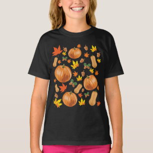 Herbst Orange Pumpkin Fall Pattern T-Shirt