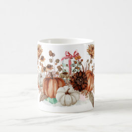 Herbst Orange und White Pumpkin Tasse