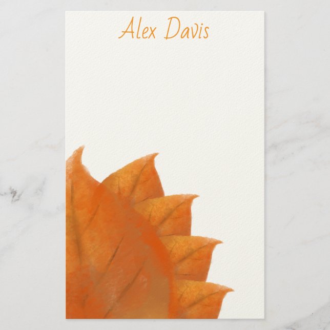 Herbst-Orangen-Blätter Schreibwarenpapier Briefpapier (Vorderseite)