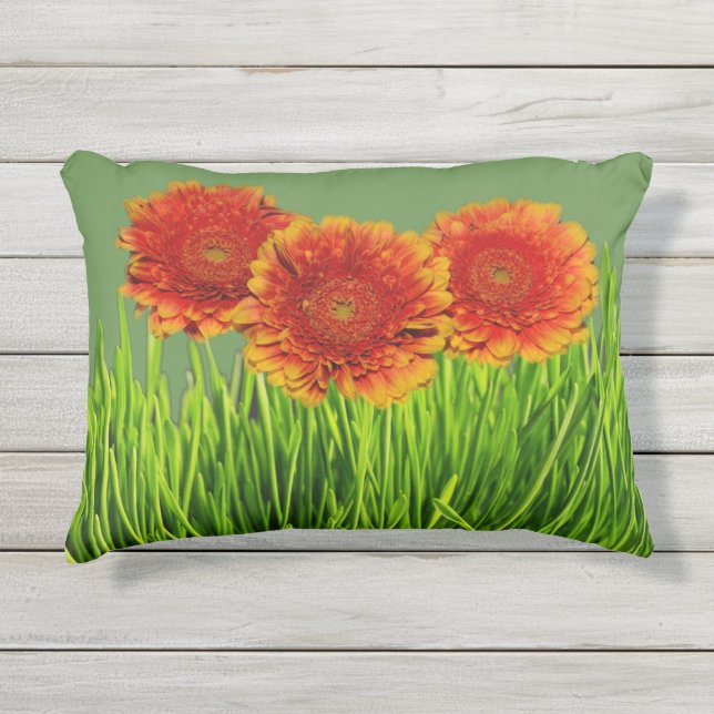 Herbst-Orangen-Blume Kissen Für Draußen (Vorderseite)