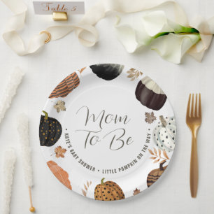 Herbst-Papier für Baby-Party 'Mama-wird-kleiner-Kü Pappteller