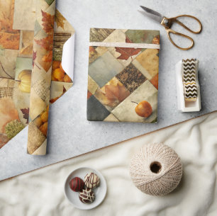 Herbst-Papiercollage 02 Geschenkpapier