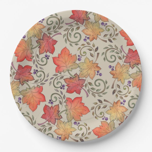 Herbst Pappteller (Vorderseite)