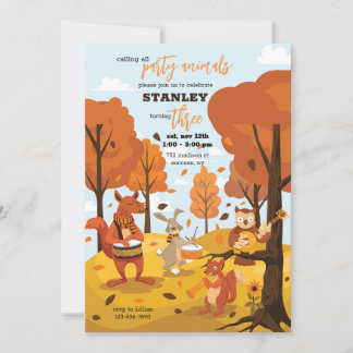 Herbst Party Geburtstag Einladung