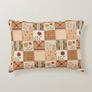 Herbst-Patchwork-Blumenbettwäsche &  Dekokissen