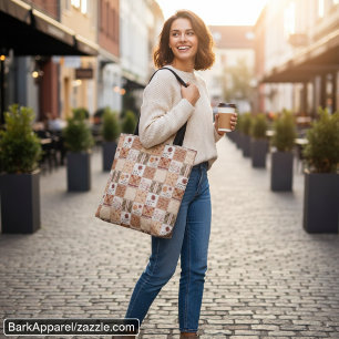Herbst-Patchwork-Blumenprint Tasche